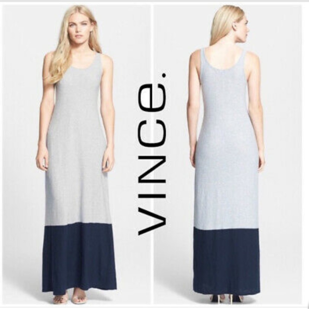 NEW! Vince Colorblock Maxi Dress. 100% cotton!